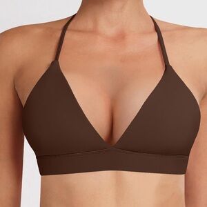 LazyShe Padded Sports Bras for Women - Cross Back Deep V Neckline St…